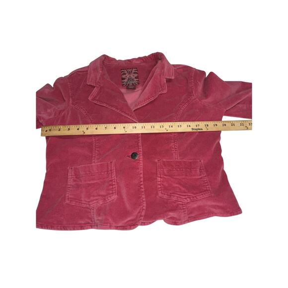 BB Dakota Women’s Velvet Blazer Jacket 2 Button Cropped Pink XL Fairy Grunge Y2K - Picture 7 of 10